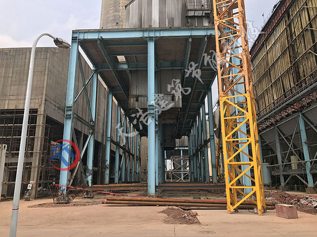 四川泸州川南电厂电除尘钢结构整体平移7.5米
